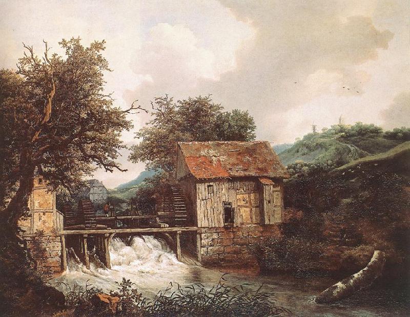 RUISDAEL, Jacob Isaackszon van Two Watermills and an Open Sluice near Singraven oil painting image